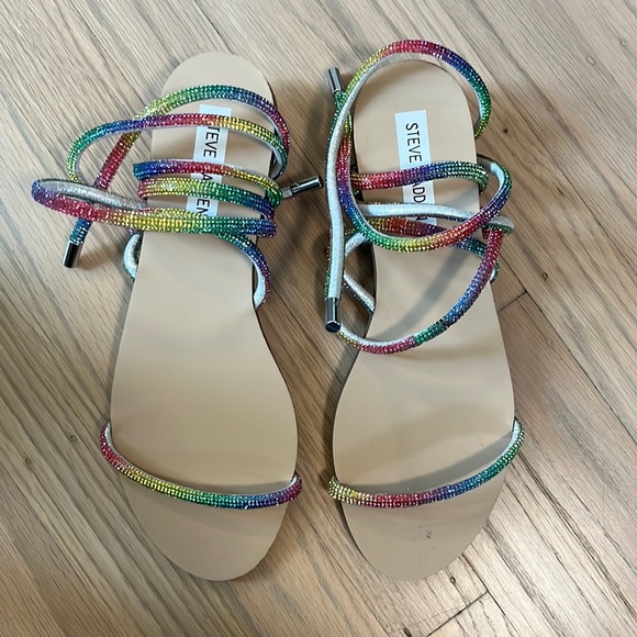 ***NEVER BEEN WORN*** Steve Madden multi rhinestone wrap around gladiator sandal - Picture 1 of 2